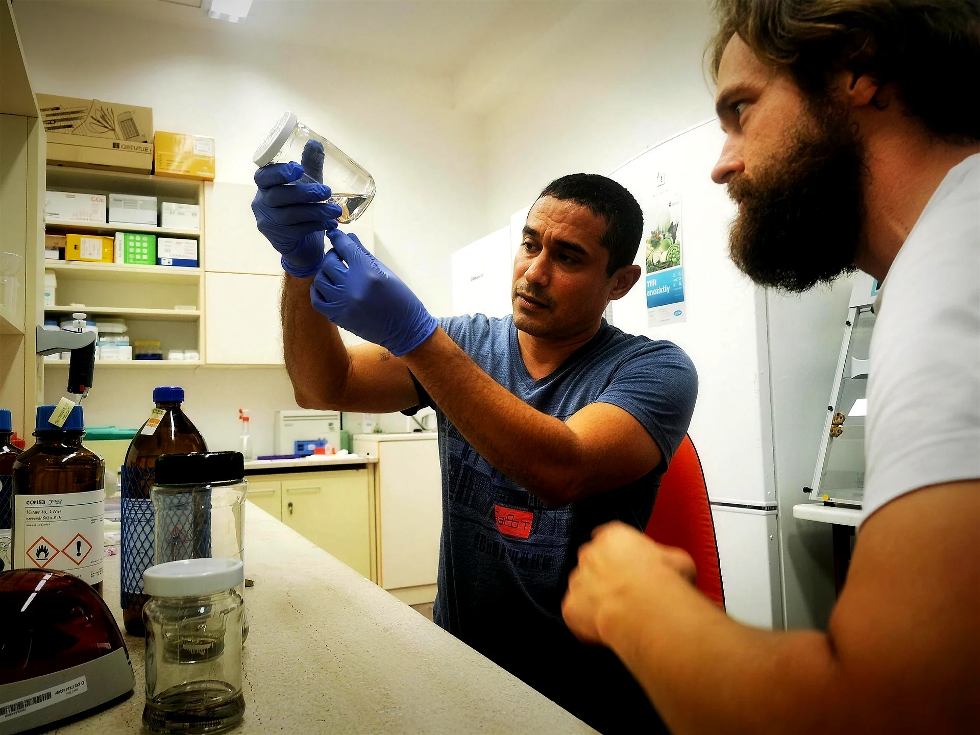 Trabajo de laboratorio con muestras de campo